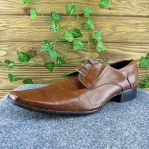 Aldo Men Derby Oxfords Shoes Brown Leather Lace Up‎ Size 43 Medium